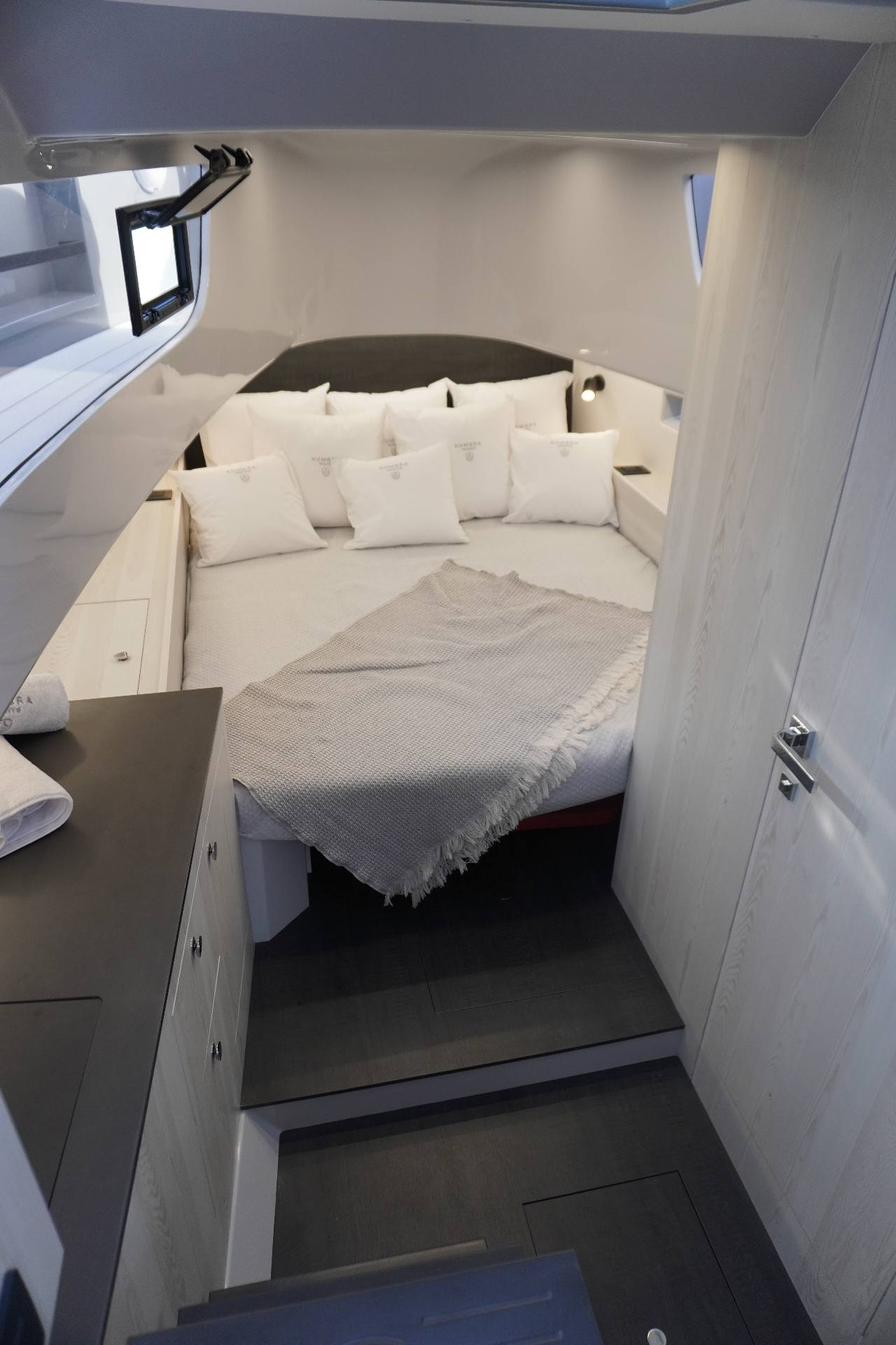 Main cabin with natural light and ventilation.